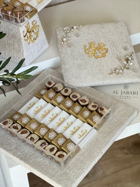 صينية الاناقة الملكية (قاعدة 35 سم * صينية 25 سم) 👑